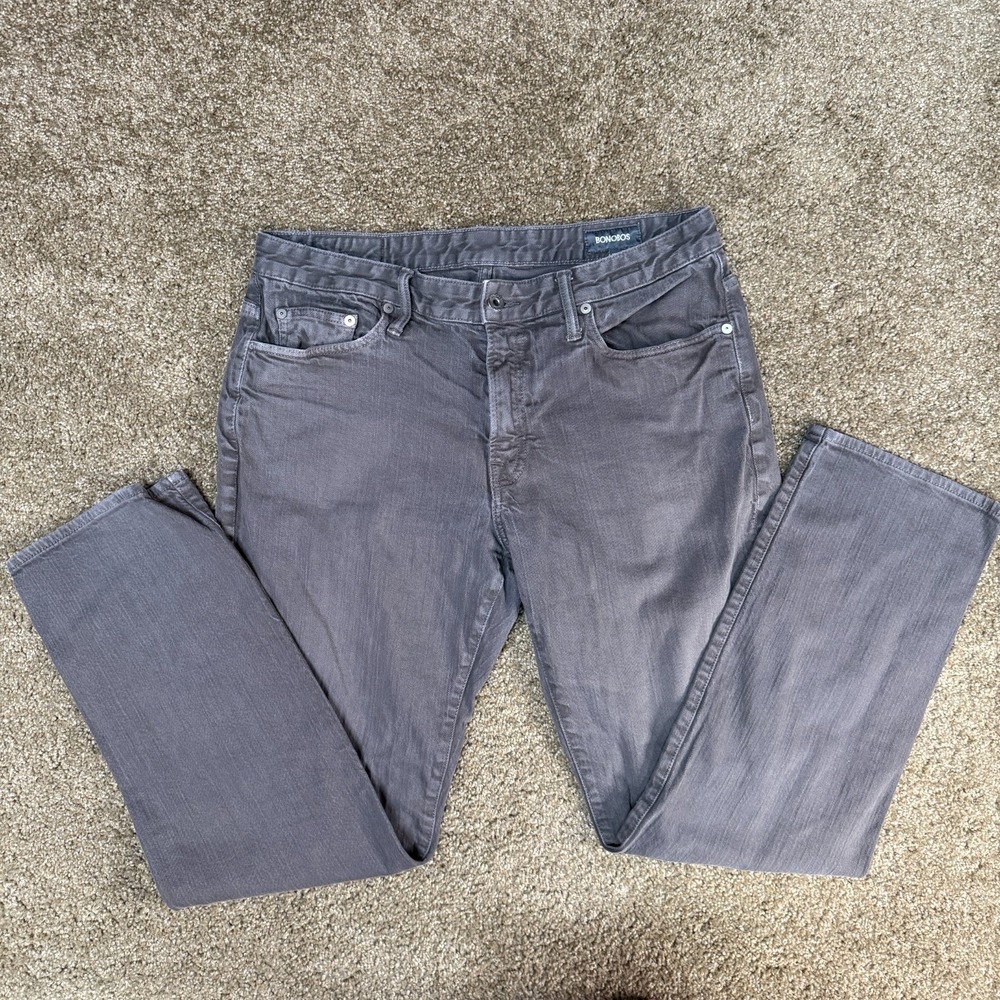 Bonobos Travel Jeans Men 34/30 Dark Gray Denim Cotton Straight Leg Modern Trendy